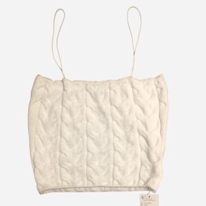 No-brand Women's White and Cream Crop-top